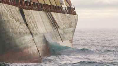 Sunken cargo at sea