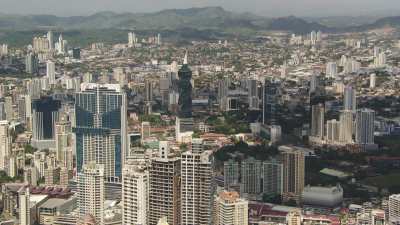 The downtown skyscrapers