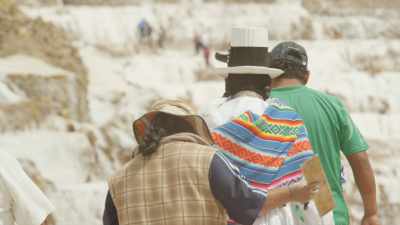 Traditional Maras salt ponds workers