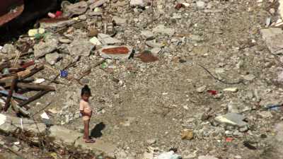 Close shots on devastated Tacloban after Haiyan