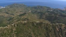 The vineyards, the village on the seashore