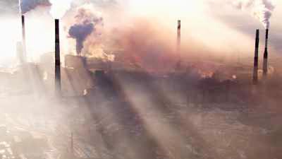 Smoking Chimneys, extreme pollution, ray of lights