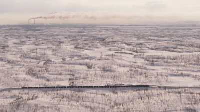 The railway linking Norilsk to Doudinka harbor