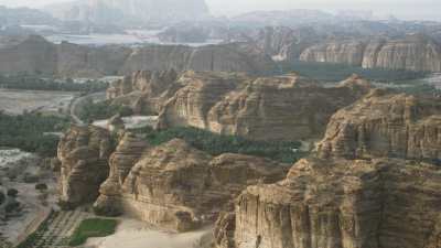 Cultivated fields in the desert