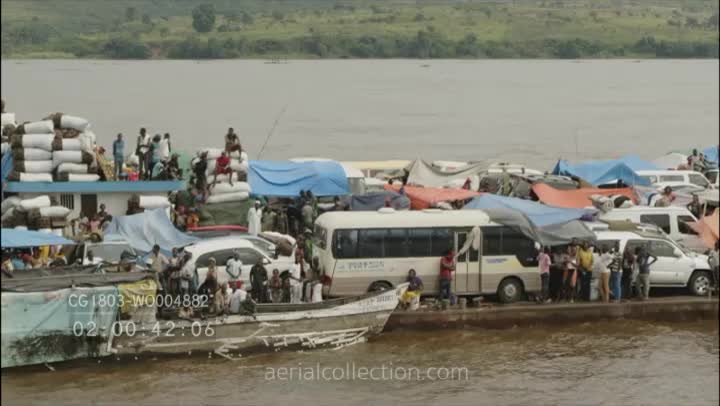 Barges on the Congo river