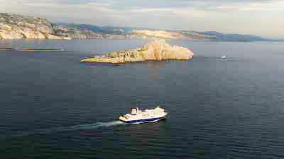 The rocky seashore and the islands