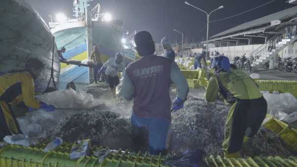 Port de pêche sur la côte nord de Java