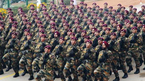 Military parade for the 65th Republic Day Celebrations of India on 26th January 2014, New Delhi