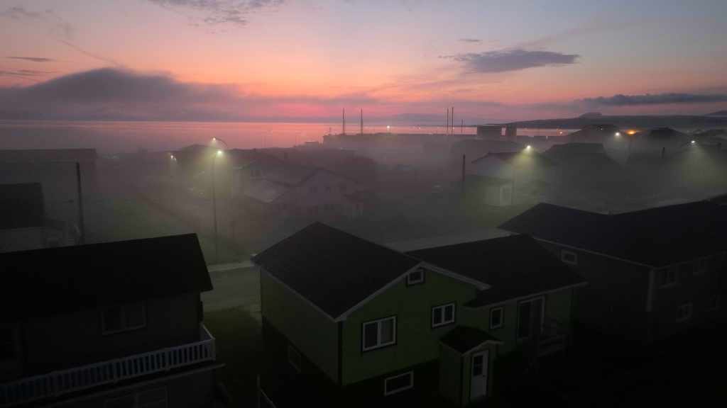 Miquelon dans la brume du petit matin