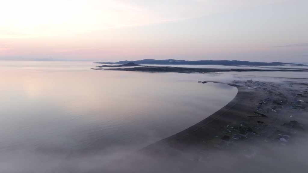 Miquelon dans la brume du petit matin