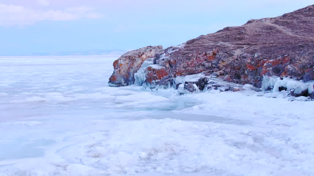 Lake Baikal at End of Winter