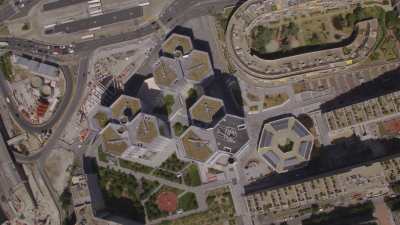Topshots over the area of "Trapèze"  in Boulogne-Billancourt