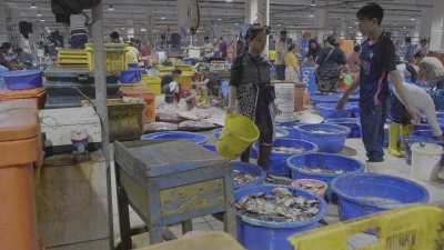 Fishing harbour and activities on the North shore of Java