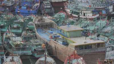 Fishing harbour and activities on the North shore of Java