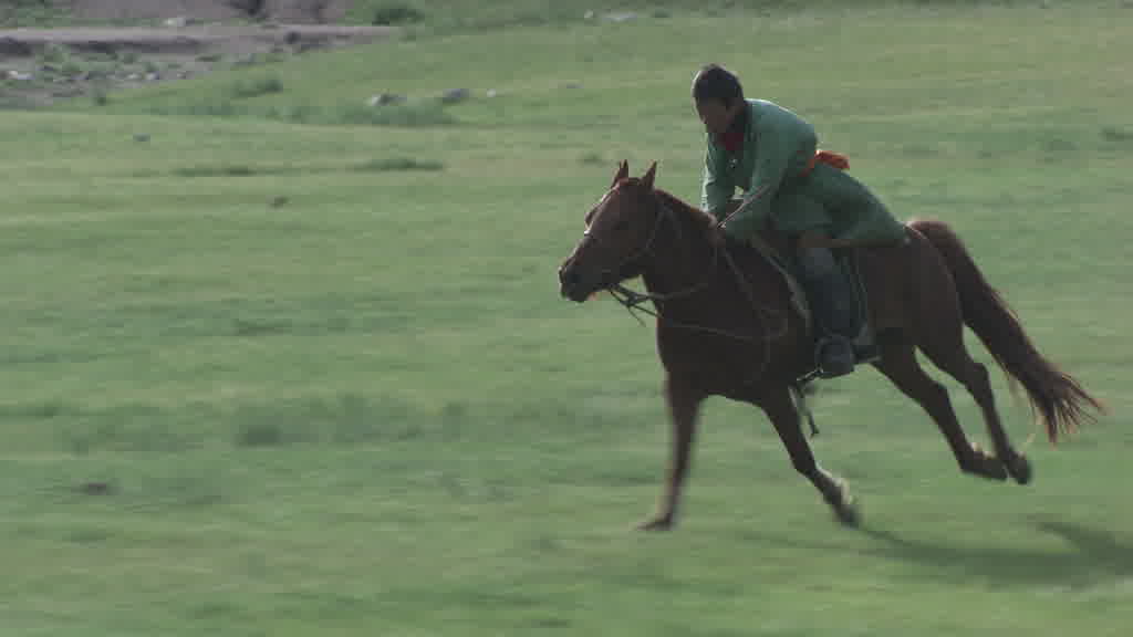 De jeunes cavaliers s'entraînent pour le Naadam dans les steppes de la vallée de l'Orkhon