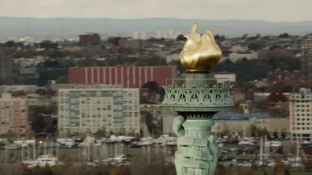 Vues aériennes de la statue de la liberté