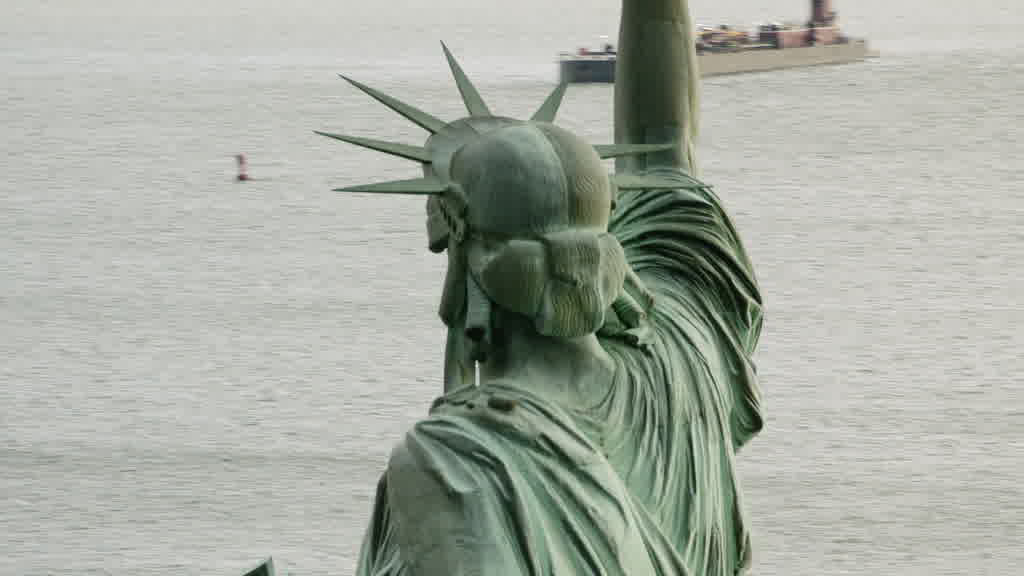 Vues aériennes de la statue de la liberté